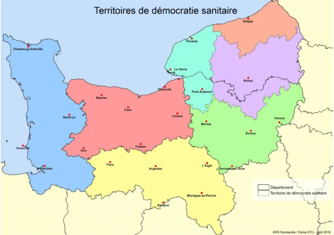 Figure 6 : Territoires de démocratie sanitaire de Normandie