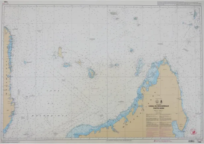 Figure 1 Canal du Mozambique, partie nord, Service Hydrographique et Océanographique de  la Marine,  Edition No3, 2013 
