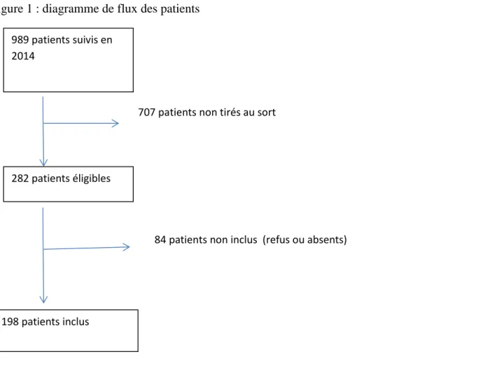 Figure 1 : diagramme de flux des patients    