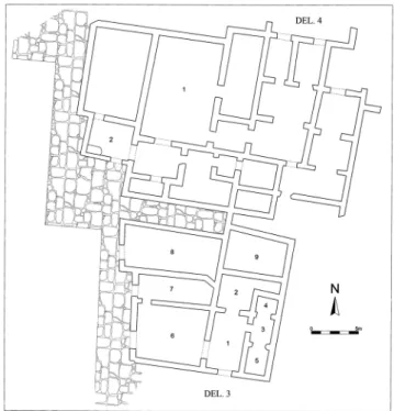 Fig. 2 – Les maisons 3 et 4 construites sur la Salle hypostyle à Délos.  