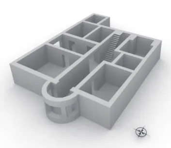 Figure 12: Hypothetical reconstruction of ground fl oor space (apertures  are conjectural).