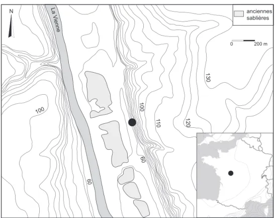 Fig. 1 – Localisation du site (implantation topographique d’après la carte IGN au 1/25 000e).