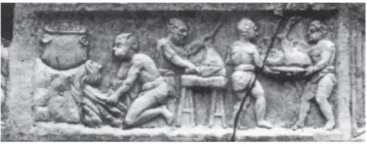 Fig. 9. Sarcophage de Tusculum (L. CHIOFFI, Caro...,  fi g. 30 p. 55).