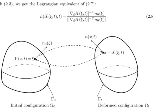 Fig. 2.1: Initial and deformed configurations