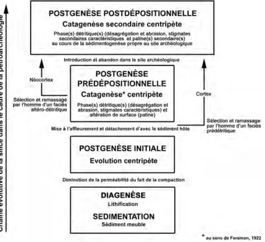 Figure 1 : la chaîne évolutive de la silice (d'après Fernandes et Raynal, 2005).