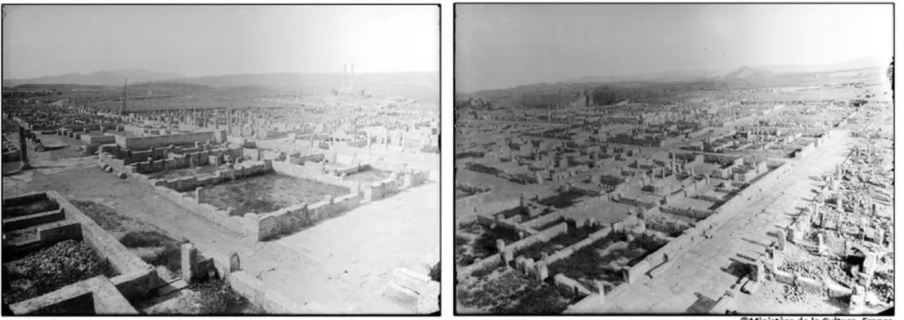 Fig. 2 : Travaux de reconstructions des murs dans le quartier SO, photo prise vers 1902  (cf