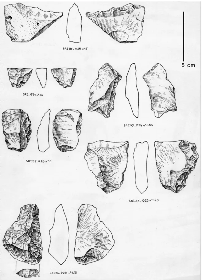 Figure 6. Sainte-Anne 1, unité J1 : outillage en silex local.