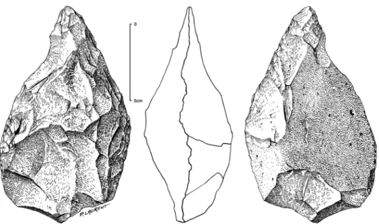Figure 8.  Sainte-Anne 1, unité J1 : biface en basalte.