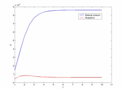Figure 4.  Error evolution in an elongational flow for  D r = 0.01