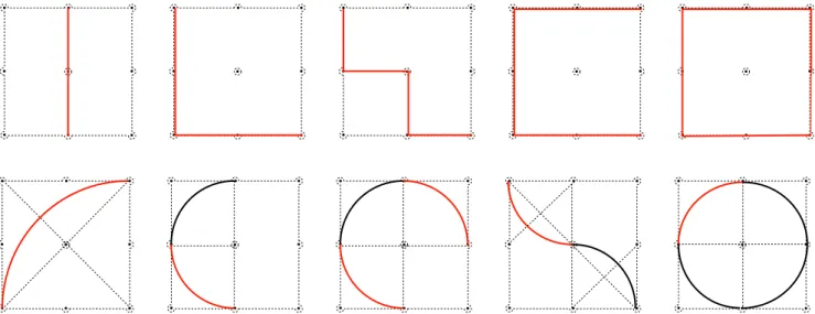 Fig. 8. Geometrical atoms for the construction of mouldings of classical architecture