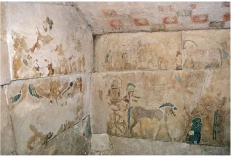 Fig.  11 : Vue de l’intérieur de la chambre funéraire de Kızılbel, angle sud-ouest,  vers 525, in situ