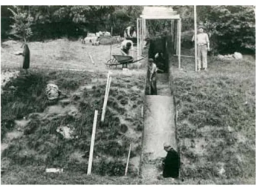 Fig. 6 : Vue des fouilles du sondage Trench I en 1953 (cliché Movius) 