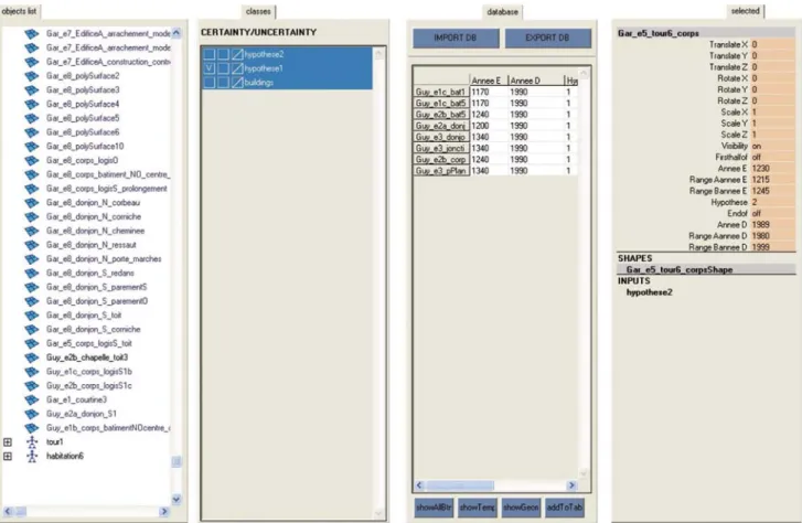 Fig. 11 Four tabs enable data management