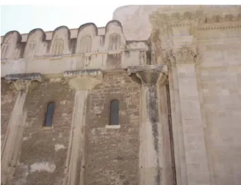 Fig. 1 Left side of the Syracuse dome (Italy). Columns of the Doric temple of V century AC were included in the wall