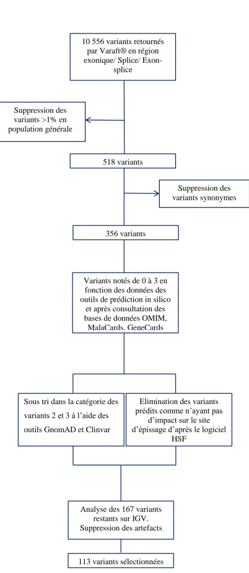 Figure 4 : Algorithme de sélection des variants pour les échantillons  sans contribution du normal 