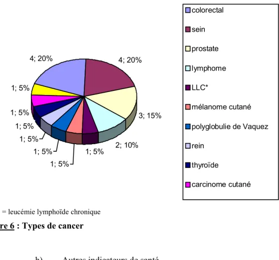 Figure 6 : Types de cancer 