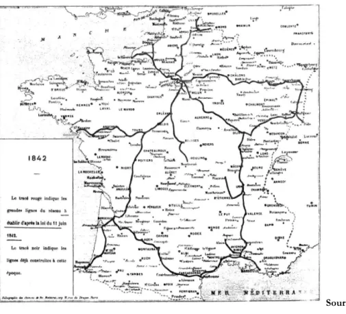 Figure 3 : L’étoile Legrand : Un réseau ferré pour intégrer les villes au territoire national 