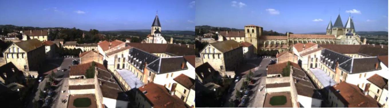 Figure 6 : Intégration de l'église abbatiale à une vue réelle de Cluny 