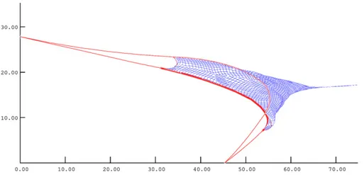 Fig. 10. 3D shape of the trawl optimized with SOT at 2% PR for a uniform distribution of ﬁsh up to 3 m high.