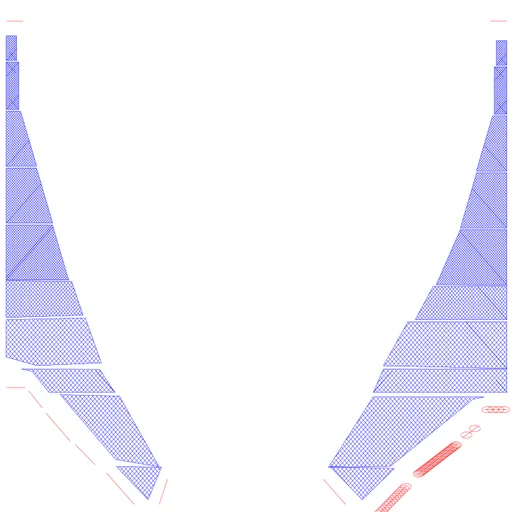 Fig. 13. Design of the trawl optimized with SOT at 2% PR for a linear distribution of ﬁsh up to 6 m high.