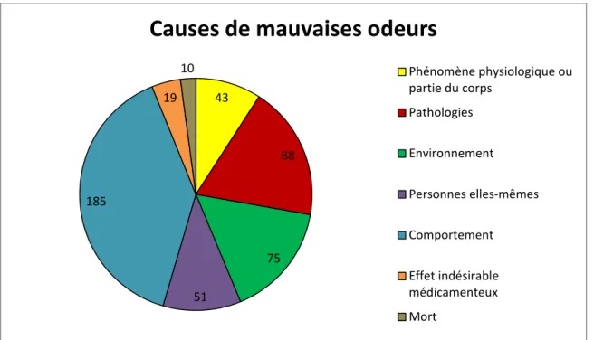 Graphique 1: Causes de mauvaises odeurs 