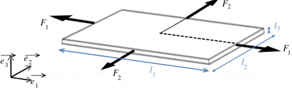 Fig. 1. Illustration of a metal sheet subjected to in-plane biaxial loading.