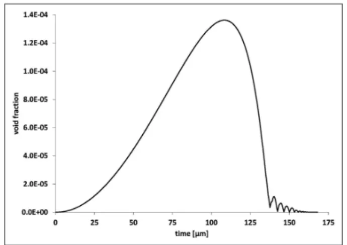 Figure 4. Time evolution of the void fraction for