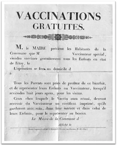 Figure 12 : affiche annonçant les prochaines vaccinations gratuites. 