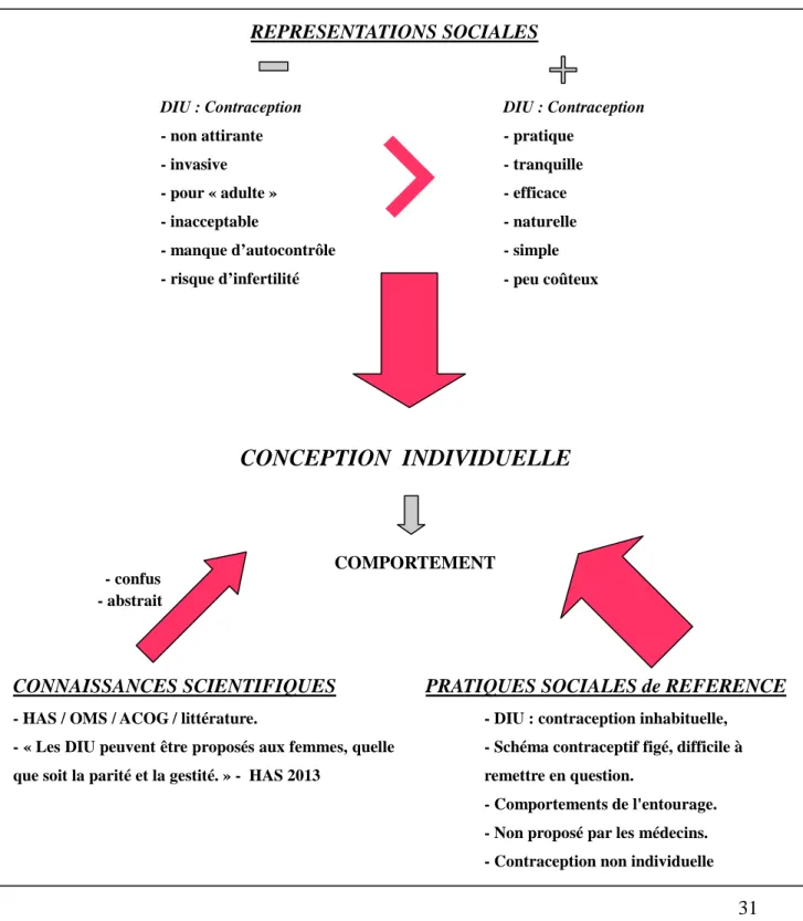 Figure 1 : Conceptions individuelles des femmes nullipares concernant la contraception  par DIU