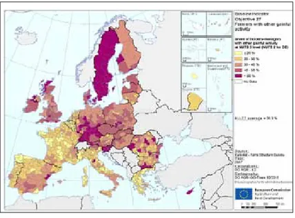 Figura 12 - Presença de outras atividades econômicas concomitantes à  atividade agrícola nos países e regiões da União Europeia