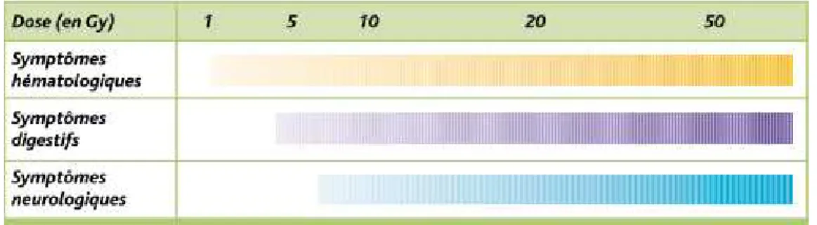 Figure 3 : Syndrome irradiation globale aigue (INRS 2006) 