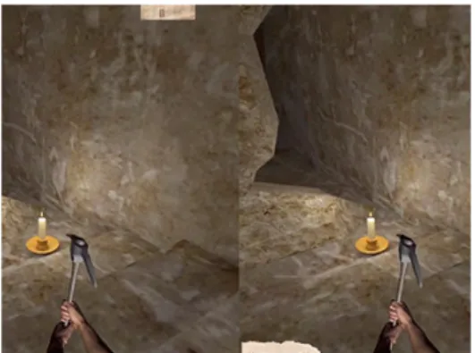 Figure 4: A screen shot of the “King Tut VR2” (Copyright ©,  EON Reality, Inc) application in the HMD Mobile device 