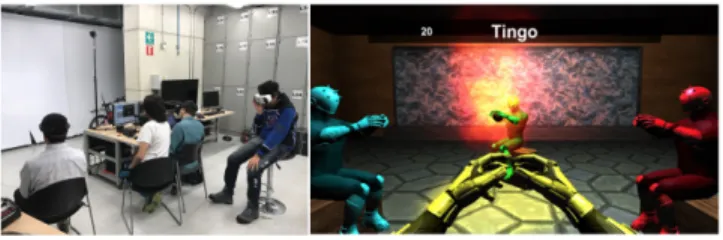 Figure 1: The hot potato, an heterogeneous, distributed mixed reality application.