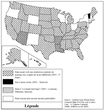 Figure 1: Mariages aux Etats-Unis (juin 2003) 
