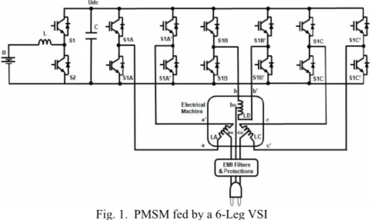 Fig. 1.  PMSM fed by a 6-Leg VSI  