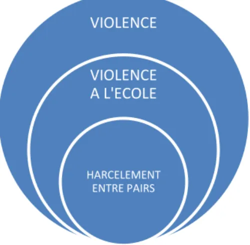 Figure 1 : Position du harcèlement scolaire entre pairs dans la violence. 
