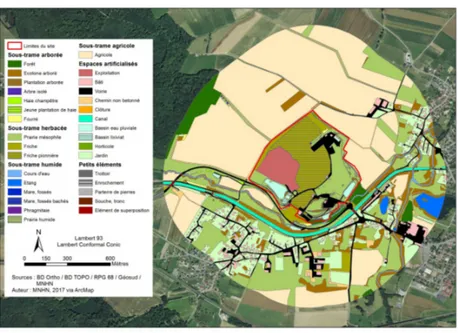 Figure 1 : Cartographie de l’occupation du sol de la zone d’étude située dans  le Haut-Rhin en Alsace