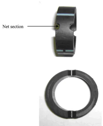 Fig. 1. HDPE material supply: full Nol ring specimen (slice of W ¼ 12 mm wide of the pipe)