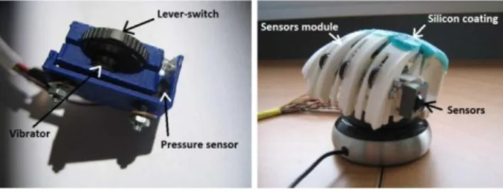 Figure 1. Our new prototype (on the left, a module for one finger). 