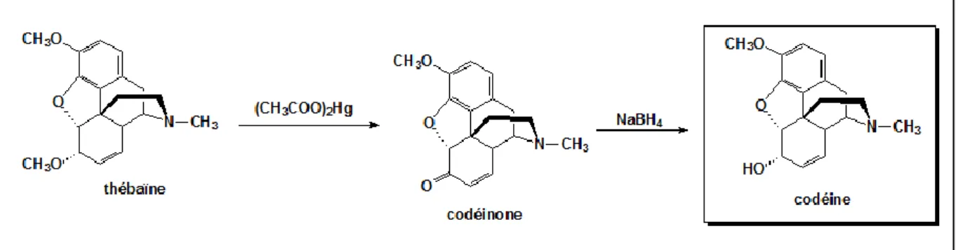 Figure 10: Structure de la codéine monohydratée  Formule : C 18 H 21 NO 3 , H 2 O 