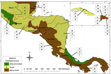 Figura 5. Perspectiva climática  para Centroamérica y República  Dominicana para agosto-octubre 2015.