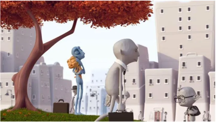 Figure 1- extrait du court animé Alike de Daniel Martinez Lara et Rafa Cano Mendez - 2015 