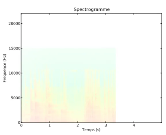 Figure 3.2 – Exemple de spectrogramme 3.2.3 Coefficients Cepstraux de Fréquence Mel