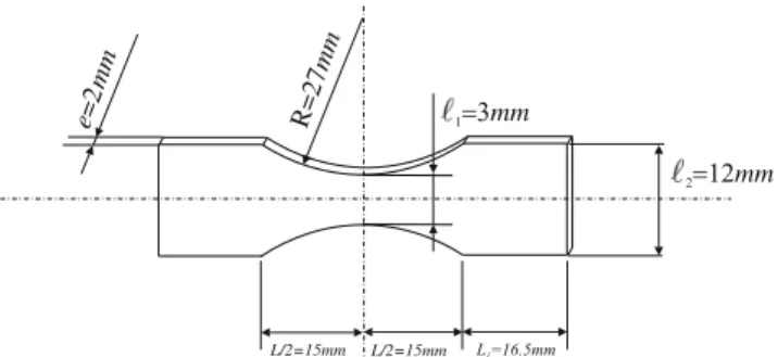 Fig. 1 Specimen geometrical characteristics