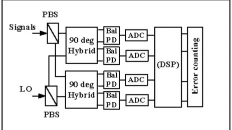 Figure 2.5 Récepteur cohérent avec DSP   Adaptée de Xiaogang Yi et al (2012) 