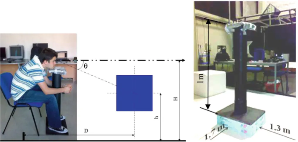 Fig. 3. The initial position of the cube in the virtual space (left) and its ﬁnal position (right).