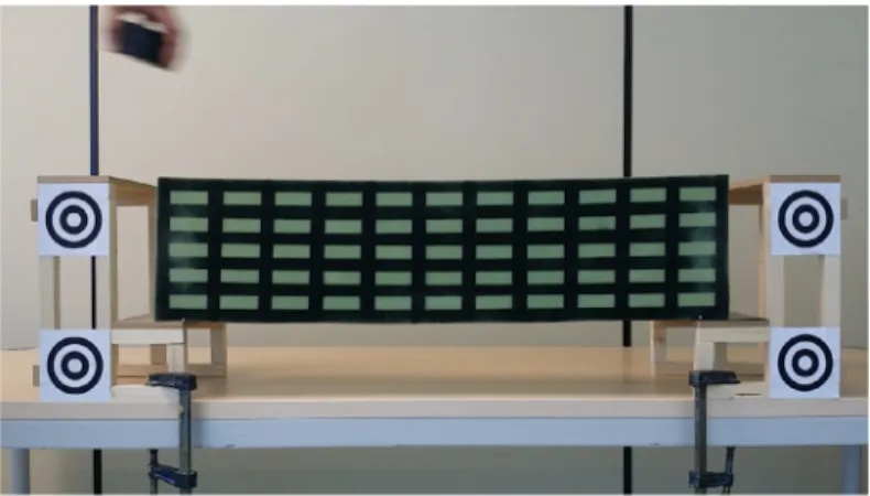 Fig. 8. Geometry of the foam beam under self-weight load. This image was taken as the reference configuration of the beam