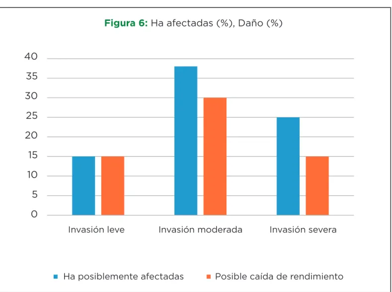 Figura 6:  Ha afectadas (%), Daño (%)