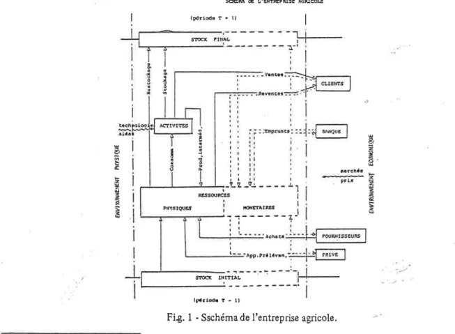 Fig.  I  - Sschéma  d'e  I'entreprise  agricole.