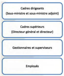 Figure 1 - Hiérarchie des postes dans la fonction publique fédérale canadienne 